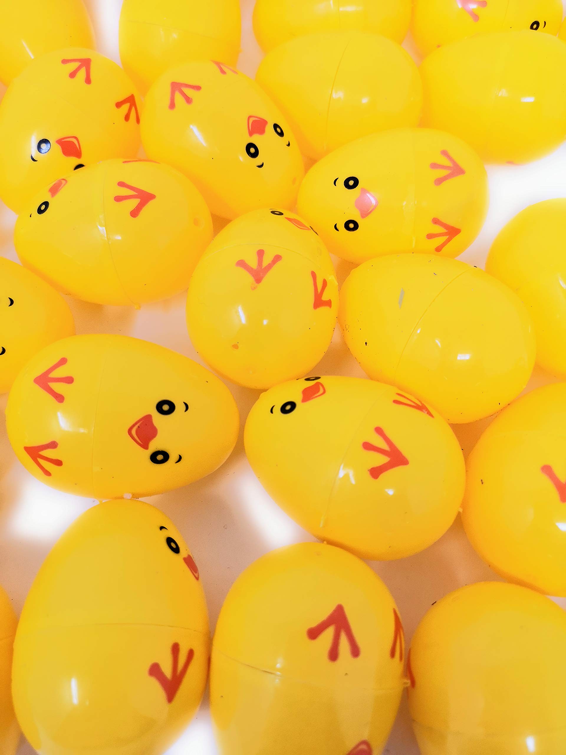 48 Easter Filler Fillable Eggs, Yellow Chick Design, Will Hold Creme Egg
