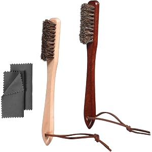 Chsoejuf 4PCS Silver Jewelry Polishing Cloth Horsehairjewelry Detailing Cleaning Brush Set for Sterling Silver Platinum Silve