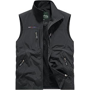 MANLUODANNI Men's Casual Lightweight Vest Sleeveless Outdoor Work Jacket