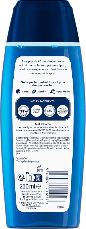 – Gel de ducha Cap Tonique – Bote 250 ml – Lote de 6