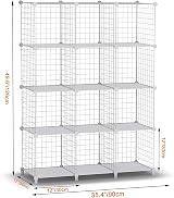 HOMIDEC 12 Cube Wire Storage Shelves Modular Closet Organizer view 4