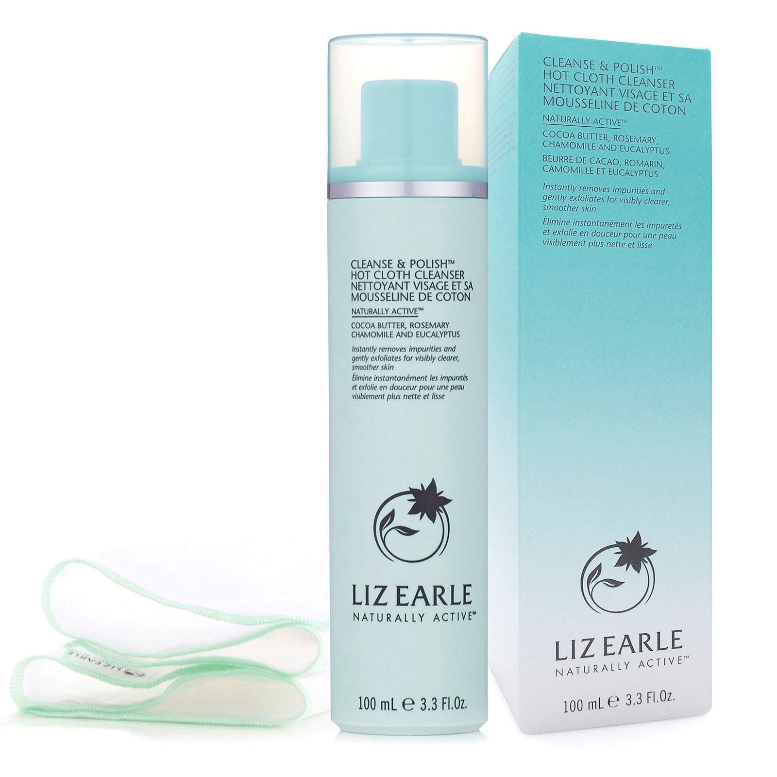 LIZ EARLE Cleanse & Polish Hot Cloth Cleanser, 100ml with 2 Cotton Cloths, Boxed