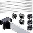 24 Pcs Hanging File Rail and Clip Set 16 Aluminum Hanging File Clips 8 PVC Cabinet Rails Drawer Support Black Rail Pins for Home Office Storage to Keep Folder Neat and Organized(Aluminum)