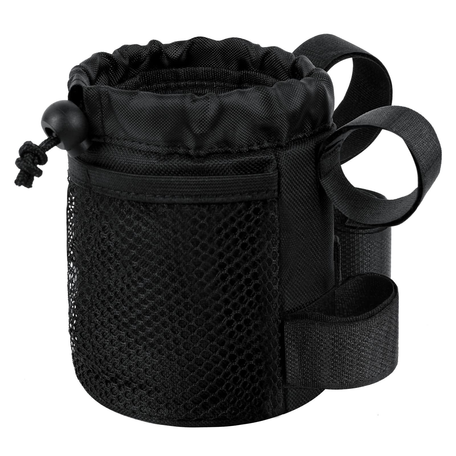 AUAUY Bike Water Bottle Holder, Bike Cup Holder Bicycle Handlebar Drink Holder, Bike Cup Holder Phone Bag with Mesh Pockets for Mountain Bike, Scooter, Folding, Road Bike, Boat, Wheelchair