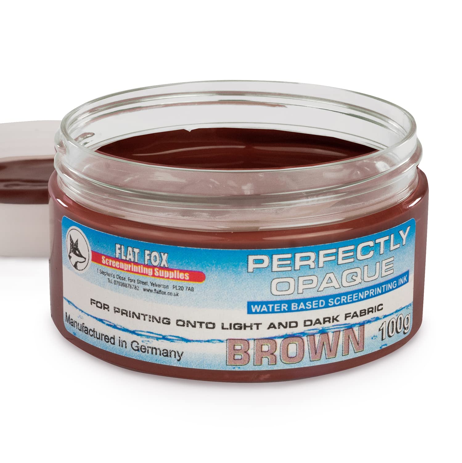Flat Fox Screen Printing Opaque Water Based Fabric Inks (Chocolate Brown, 100g)… — image 1