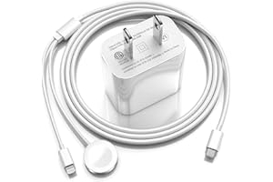FUPYWP Apple Watch Charger [Apple MFi Certified]2023 Upgraded 2-in-1 USB C Fast Charge,6FT Smart iWatch Magnetic Charging Cable with 15W Wall Charger Block for Series 8/7/6/SE/5/4 and iPhone 14/13/12/11/Pro
