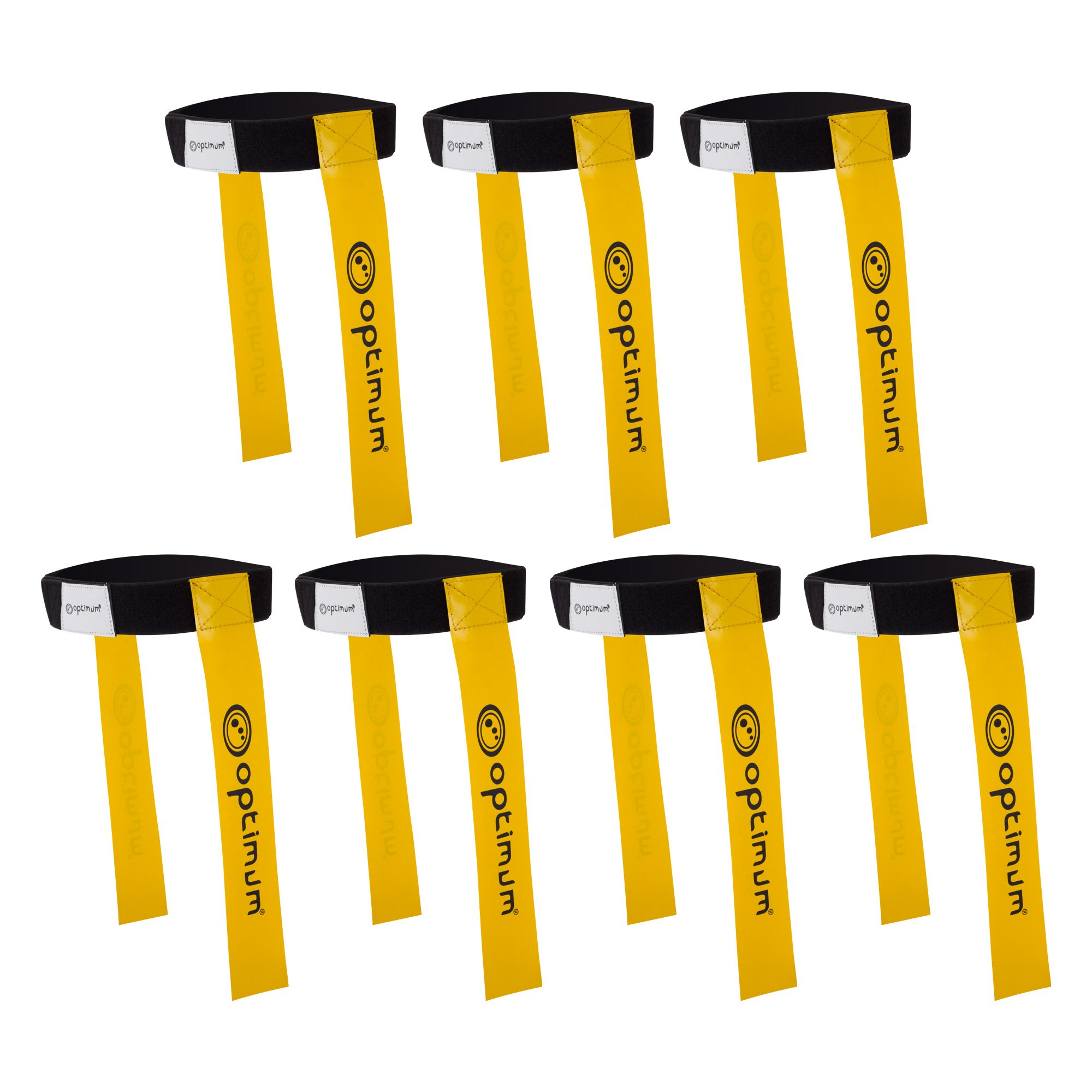 Optimum TBFB Touch Rugby Tackle Tag Belt Flags | Adjustable, Training Aid For Beginner| Pack of 7 - Yellow