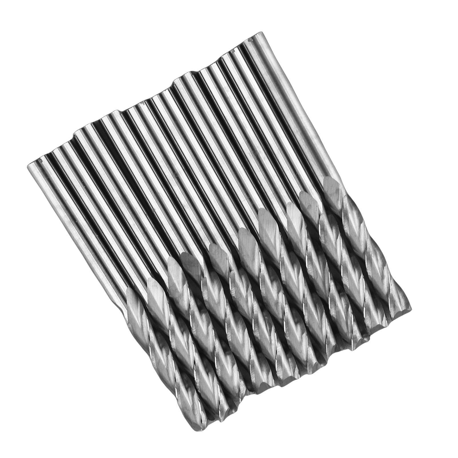 Milling Cutter, Akozon 10pcs End Mill Bits Set Tungsten Carbide Endmill Single Flute Spiral CNC Router Bits 3.175x17mm Milling Cutter Tool