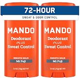 Mando Antiperspirant Deodorant for Men - 2.6 oz Stick - Mt Fuji, 2 pk | 72 hour sweat and odor protection solid stick for underarms. Baking Soda Free, Paraben Free, Skin Safe &amp; dermatologist tested