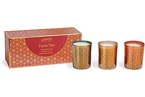 LAFCO New York Votive Trio Limited Edition Set - Woodland Spruce, Midnight Currant, White Maple Bourbon - 1.9 oz Each - 60-Hour Burn Time - Reusable, Decorative Glass Vessel - Made in The USA