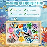 Vicloon Wooden Fishing Game 19Pcs Magnetic Bead Rod Toy Montessori 3+ Kids view 6
