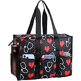 ABAMERICA Nurse Bags for Work Nursing Bag Multiple Pockets Waterproof Organizing Zip Top Clinical Bag for Nursing Students