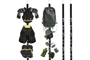 FOKDUVB Hockey Equipment Drying Rack with 12 Hooks Portable Sports Gear Organizer for Ice Hockey Football Baseball Lacrosse Accessories Multipurpose Hanger with Storage Bag for Indoor Outdoor Travel Gadgets