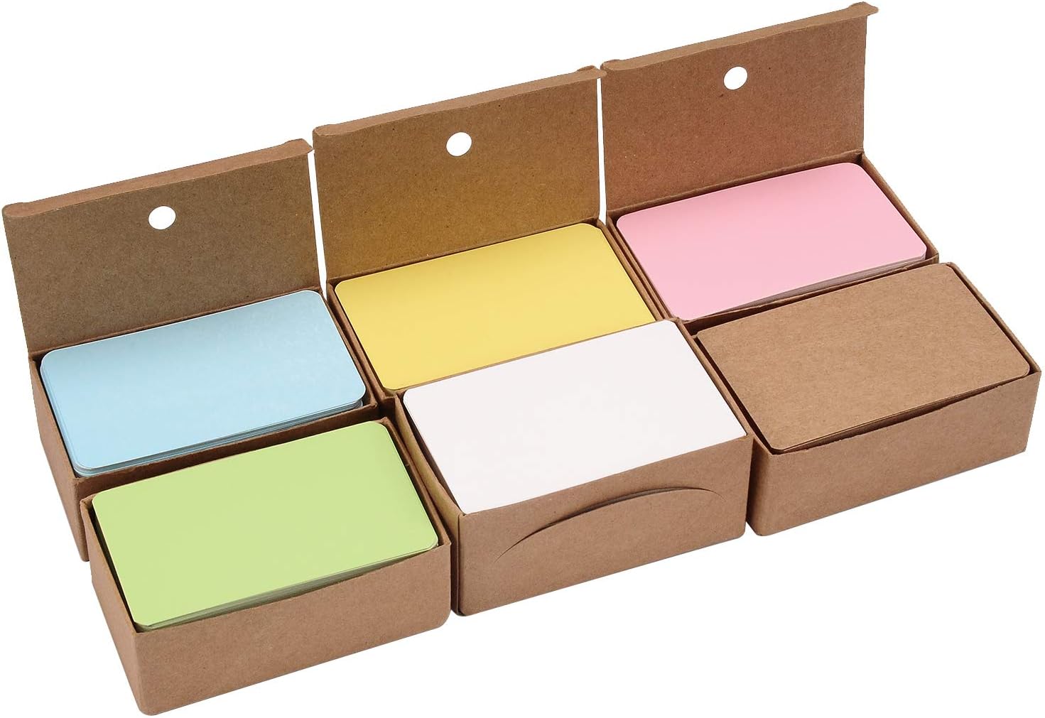 Berolle 600 Pieces 6 Colors Blank Kraft Paper Cards Business Cards DIY