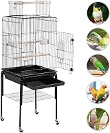 Yaheetech Parrot Cage Play Top 46.5x46.5x71 cm Detachable Stand Green view 4