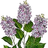 Artificial Lilac Flowers 30" Tall – Set of 3 Silk Lilac Flower Stems for Home Decor, Wedding Centerpieces, Faux Floral Arrangements – Light Purple Artificial Flowers for Vase, Spring & Farmhouse Décor