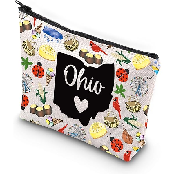 BLUPARK Kosmetiktasche 'Ohio It's In My DNA' – 23,5x17 Cm, Aus Polyester, Perfektes Souvenir-Geschenk