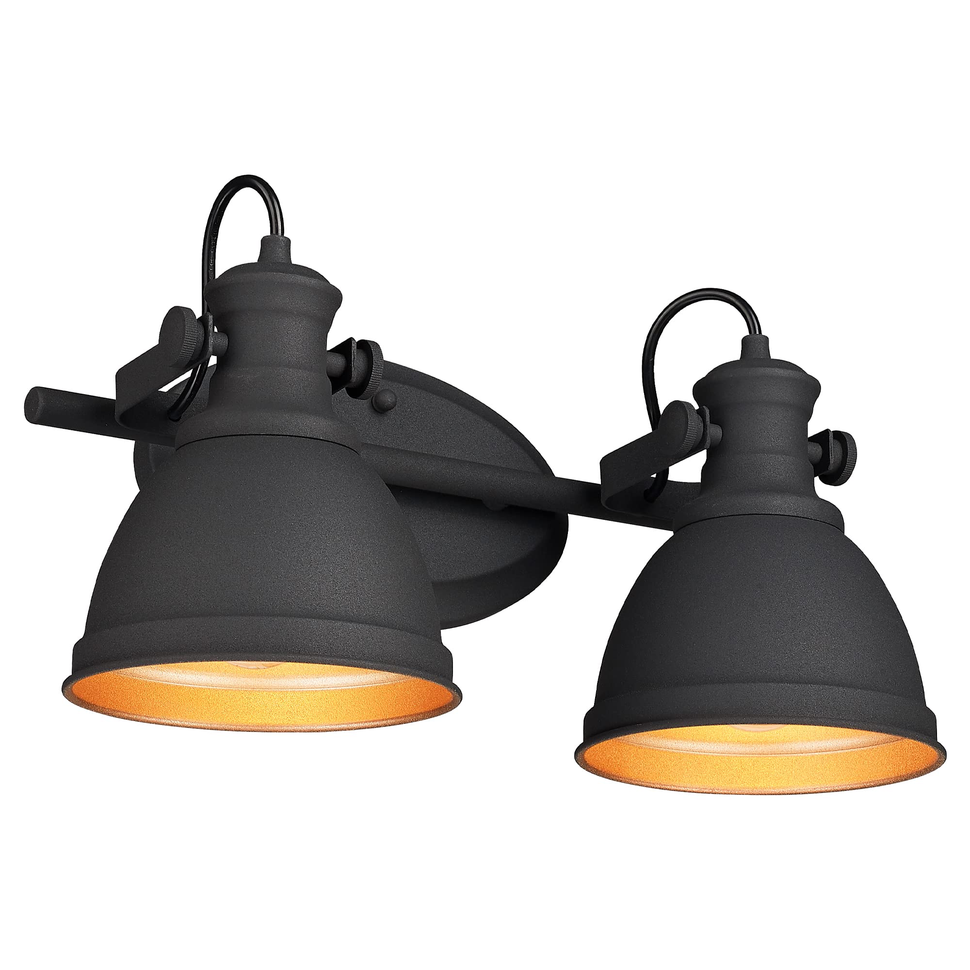 Photo 1 of Audickic Industrial Bathroom Vanity Light Fixture, 2-Light Wall Mounted Vanity Lamp Over Mirror, Black Metal Frame, AD-2151-2W