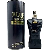 9 O'CLOCK Blue for Men Ultra Noir Edition Eau de Parfum, Black, Natural Spray, Men's Cologne 3.4 Fl Oz, 100ml