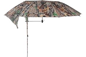 Kalkal Tree Stand Umbrella, 58" Wide Camo Hunting Umbrella for Tree Stand, Weather-Resistant Treestand Roof Quick Set, Portable Hunting Accessories