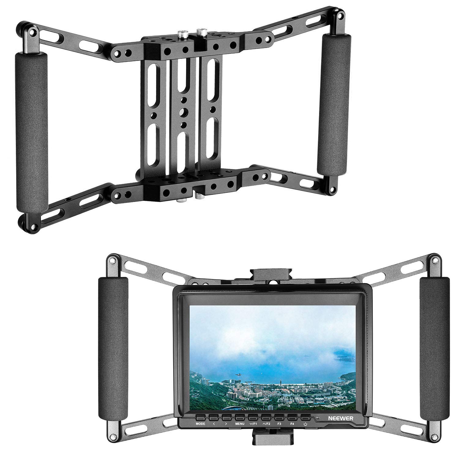 Neewer Director's Monitor Cage for 4 inch/5 inch/7 inch Camera Field Monitor Such as Neewer NW759/74K/760 Feelworld FW759/759P/760/74K Aputure Lilliput Blackmagic Atomos Pangshi Ikan ProAm and Others