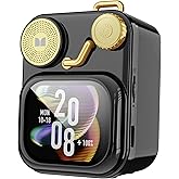 Monster S350 Bluetooth Speakers, Portable Wireless Speaker with Touch Screen, Bluetooth 6.0, Retro Gift Speaker with Message and Alarm Push, Support TF Card, for Friends, Black