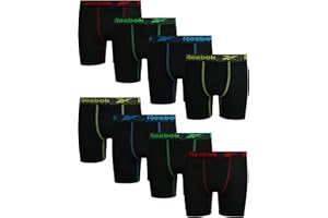 Reebok Boys Performance Quick Dry Compression Boxer Brief (Pack of 8)