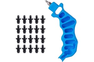 FOGWOWO 2-in-One Drip Irrigation Tubing Hole Punch with 20 pcs Plugs,Drip Irrigation Tool Used for 1/4 inch Fitting and Emitter Insertion,1 Pcs-Blue