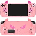 PlayVital Cute Demon Protective Case for Steam Deck LCD & OLED, Kawaii Anti-Slip Protector for Steam Deck OLED with Thumb Gri