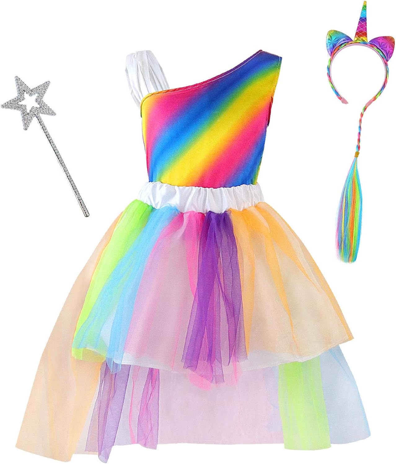 Girls Dress up Trunk Princess Set, Jeowoqao 24 PCS Pretend Play Costume Set, Fairytale, Supergirl, Princess, Rainbow Unicorn Costume for Toddler/Little Girls Ages 3-5yrs: Clothing
