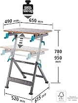 wolfcraft MASTER 650 ERGO Clamping Working Table 6870000 Height Adj Workbench EU view 6