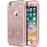 Hython Compatible with iPhone 6/6s Case, Heavy Duty Full-Body Defender Protective Case Bling Glitter Sparkle Hard Shell Hybri