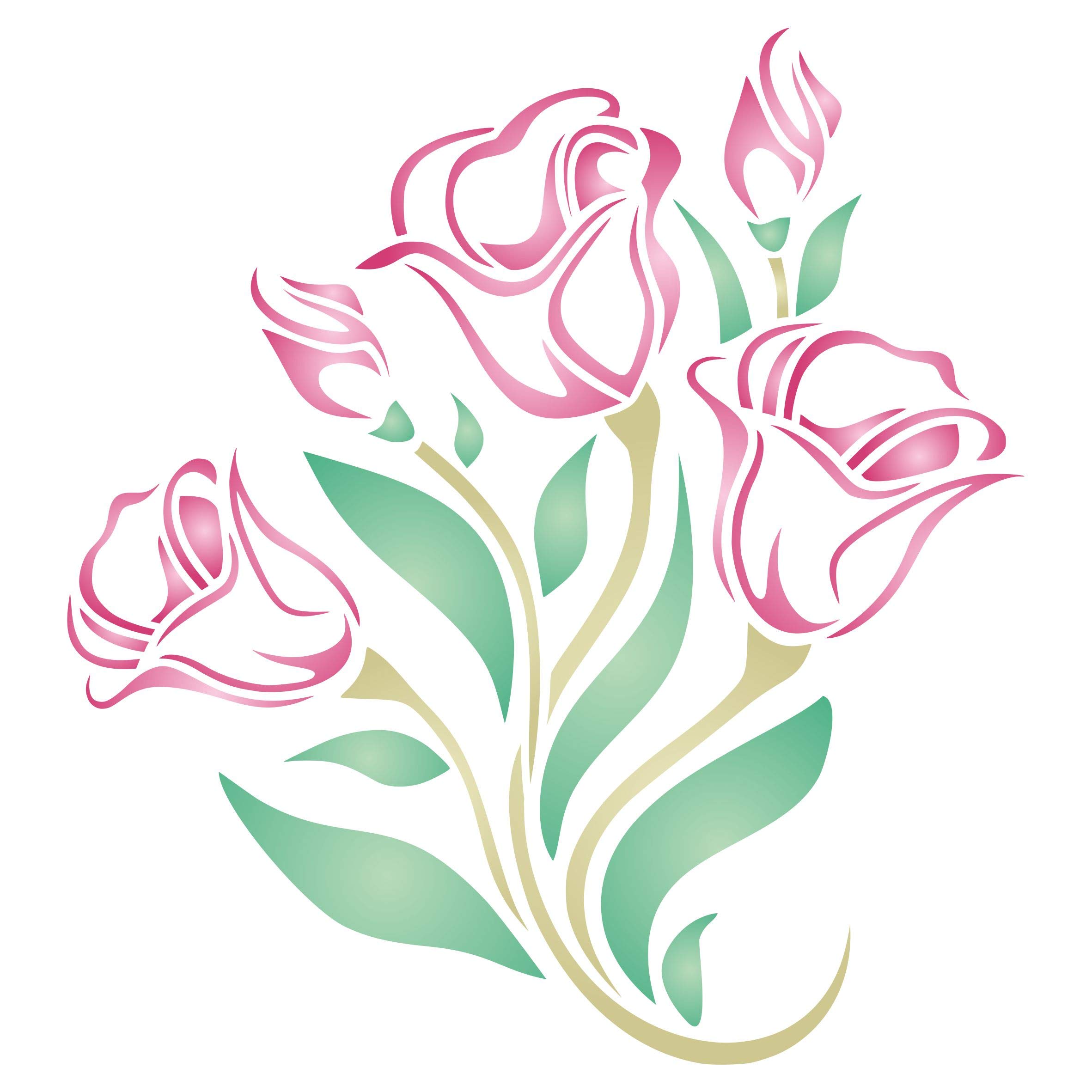 Tulip Stencil, 16.51 x 16.51 cm (S) - Spring Flower Floral Perennial Stencils