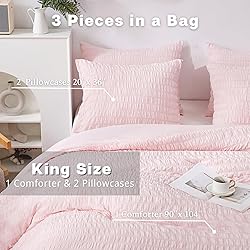 HAOWANER Pink King Size Comforter Set Pink