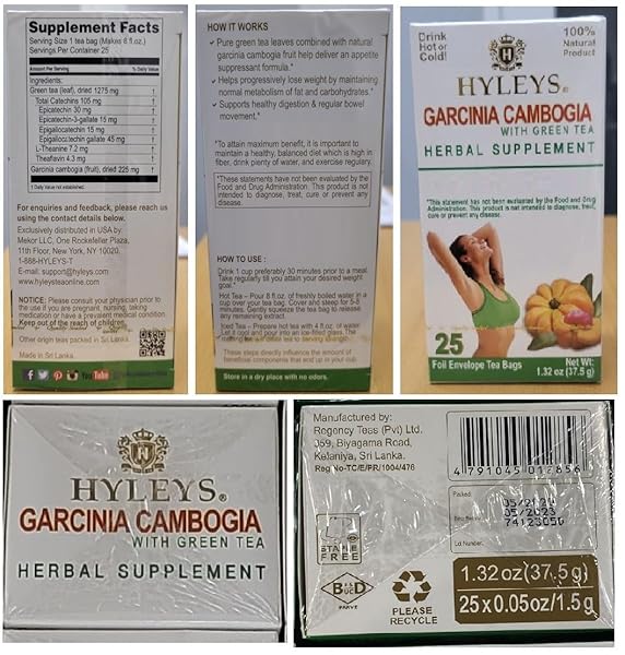 HYLEYS TEA GARCINIA CAMBOGIA GREEN TEA ORIGINAL FLAVOR – 25 TEA BAGS