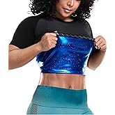LMCOB Women's Sauna Sweat Shirt Athletic Tee Compression T-Shirt Heat Trapping Sauna Vest for Women