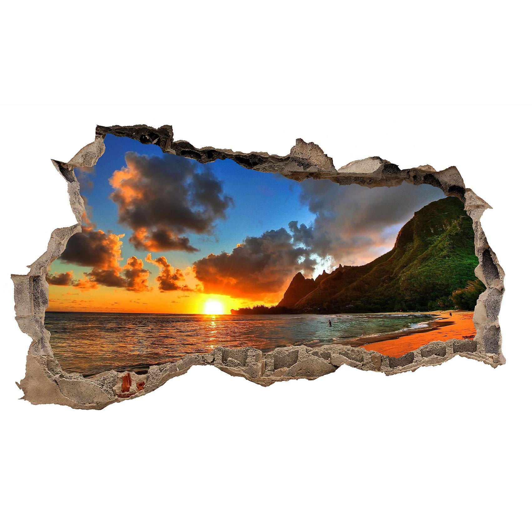 Car Bedroom Living Room Wall Sticker Decal Hole in the Wall