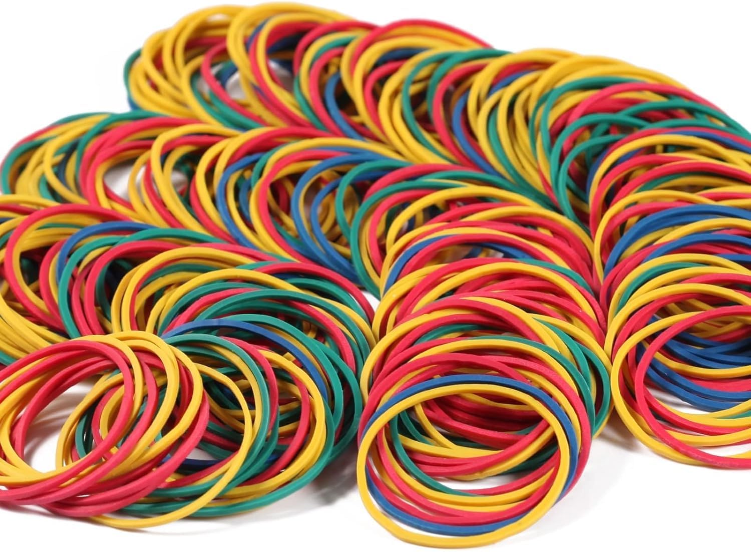 500 Strong Elastic Rubber Bands Assorted Colours 280g File Folder Elastic Rubber Bands Stationary Thick Strong Elastic Stretchable Bands for School Home Office Supplies Industrial Crafts