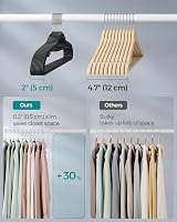 SONGMICS 30 Pack Heavy Duty Plastic Coat Hangers Non-Slip 0.5 cm Slim 42 cm view 5