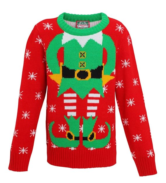 Amazon.com: Kids Elfo Navidad Jumper Knitted jumper-xmas Elf ...