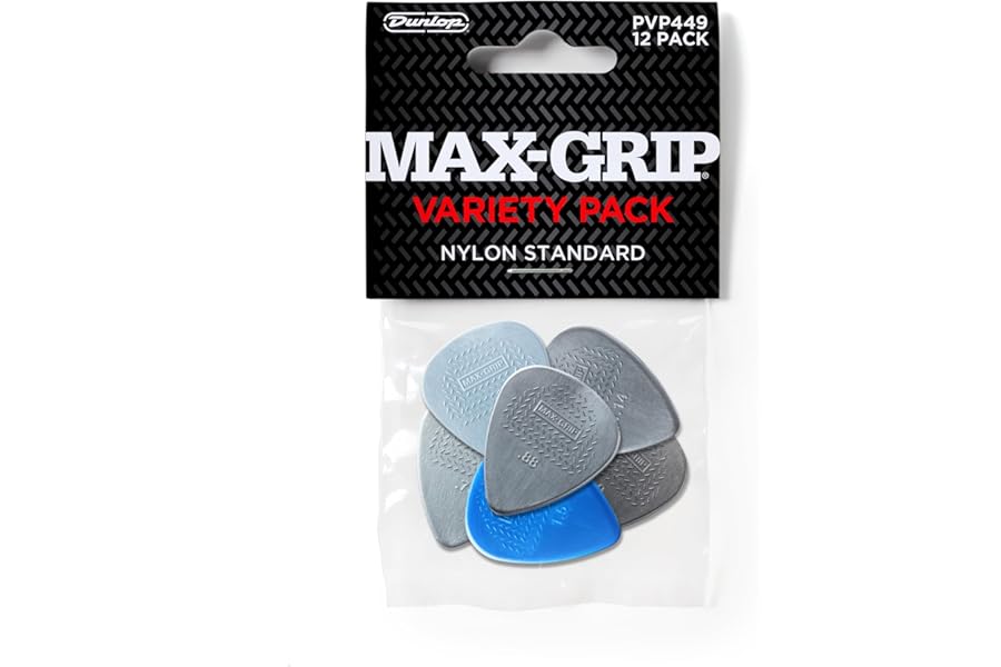 Jim Dunlop Max-Grip® Nylon Standard Pick Variety Pack - 12 Pack