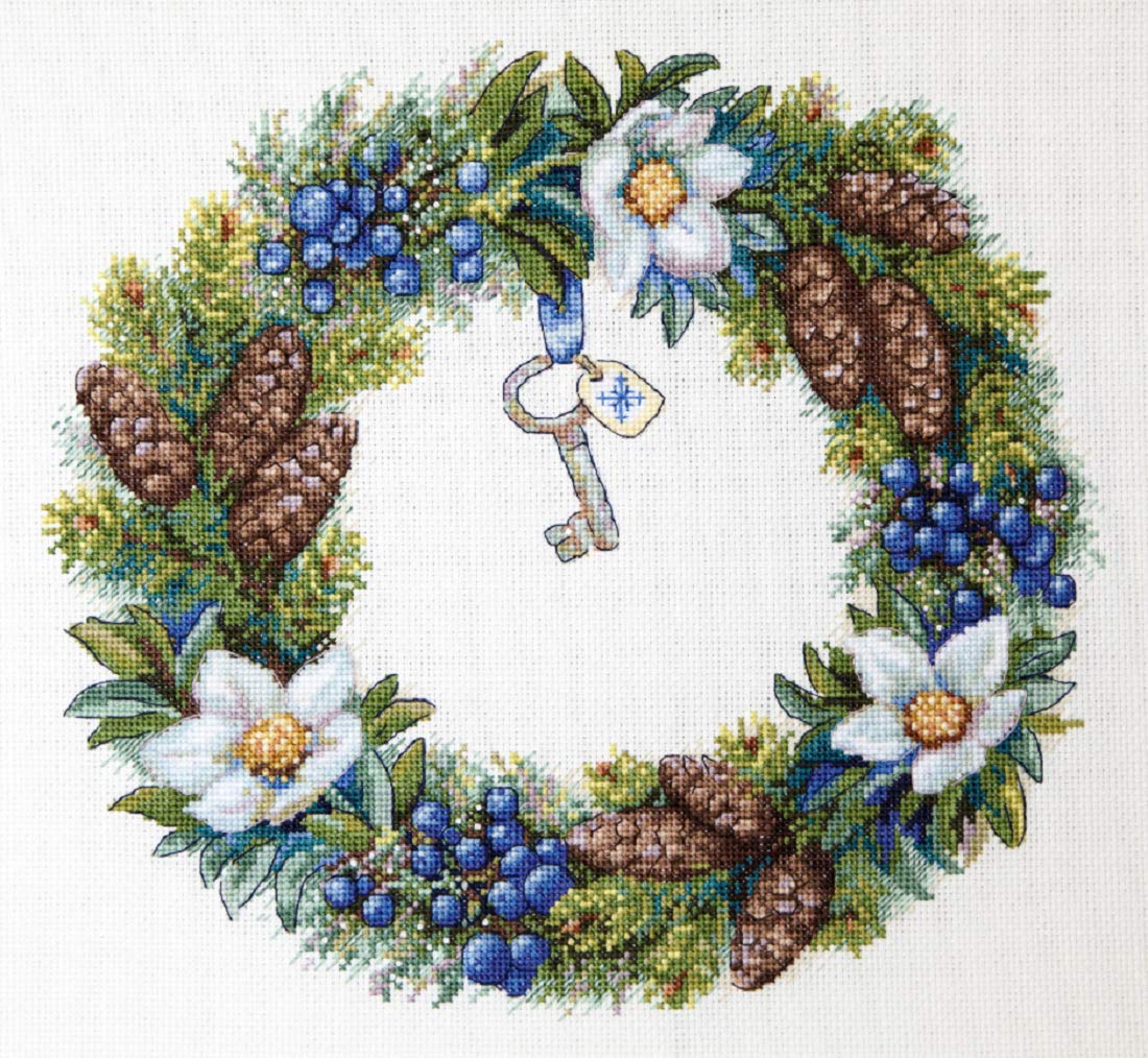 Merejka Counted Cross Stitch Kit, Cotton, Multicoloured, 28x24,5 cm