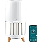 Homedics Smart Air Purifier 4-in-1 Tower for Large Rooms, Up To 1570 sq ft, True HEPA Filtration, UV-C Technology, Activated Carbon Odor Filter, Reduces Bacteria, Virus, VOCs, Wi-Fi and Voice Control