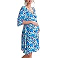 Ekouaer 3 in 1 Labor/Delivery/Hospital Gown Maternity Dress Nursing Nightgown Sleepwear for Breastfeeding