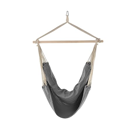 [casa.pro] XXL Hängesessel (100 x 100 cm)(grau) Hängesitz Hängeschaukel Sessel Hängematte