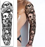 Kaieteur Waterproof Temporary Tattoos Full Arm 8 Sheets Half Arm 8 Sheets Men view 4