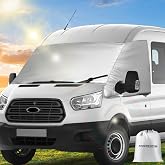 Federedevo Silver RV Windshield Cover for Ford Transit 2015-2026 | Fits Transit 150 250 350 350HD, Hail Protector, Waterproof Snow Cover