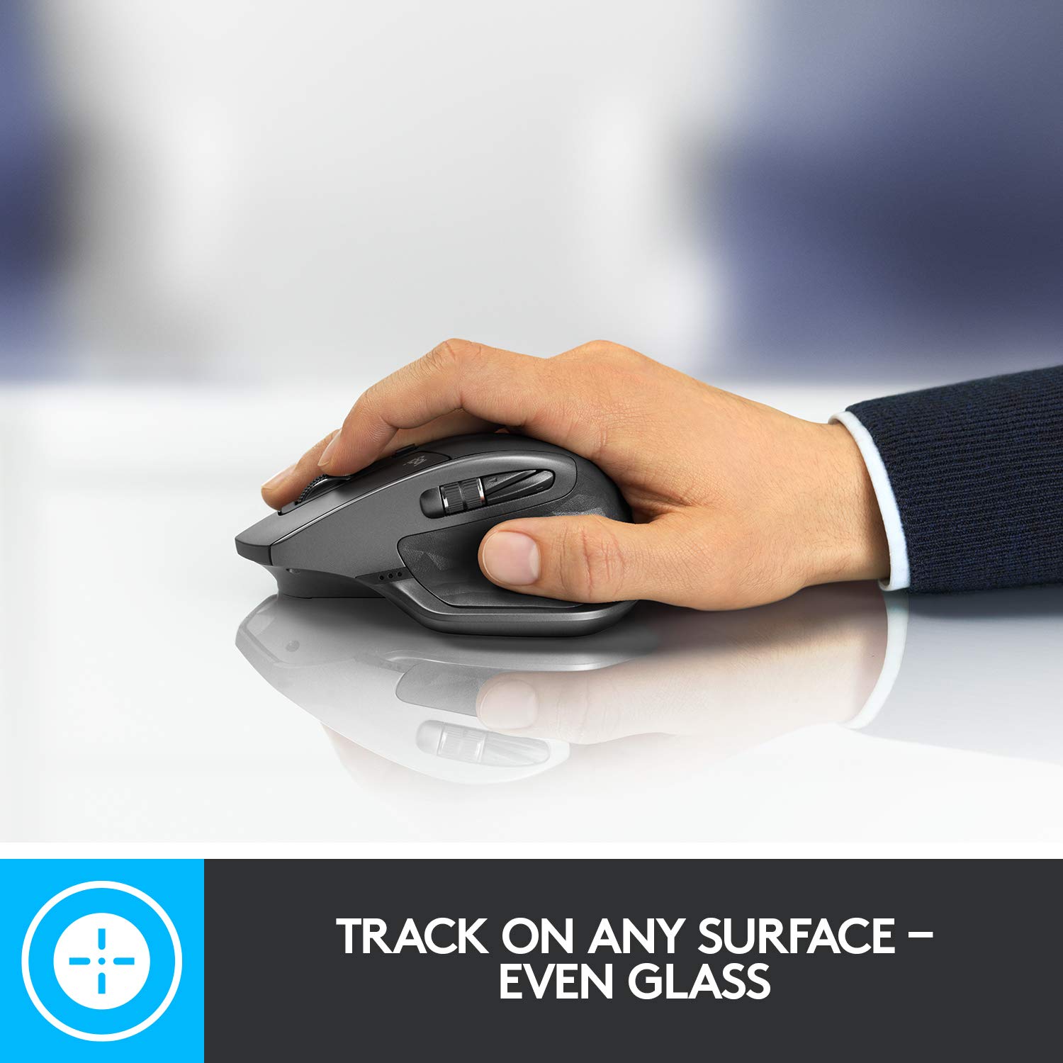 Logitech MX Master 2S Wireless Mouse, Multi-Device, Bluetooth or 2.4GHz Wireless with USB Unifying Receiver, 4000 DPI Any Surface Tracking, 7 Buttons, Fast Rechargeable, Laptop/PC/Mac/iPad - Graphite