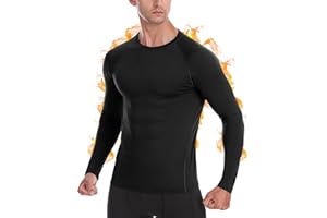 Roadbox Chemise de compression thermique pour homme, doublure en polaire, manches longues, séchage rapide, haut d'entraînemen