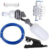 AQUEFY RO/DI Float Valve Kit for Reef Tank and Aquarium ATO Auto Top Off | For reverse osmosis systems, includes shut-off valve, float and check valves, 1/4 inch tubing, and tubing cutter